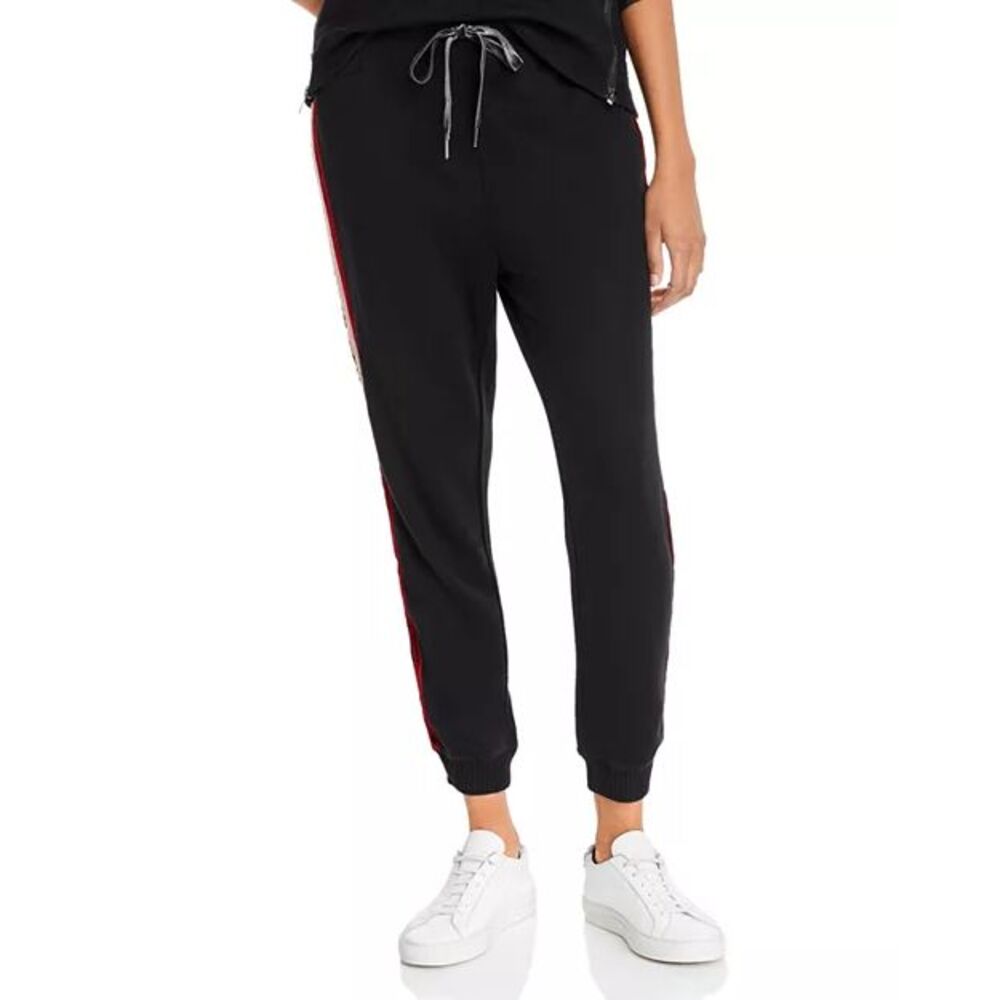 Rails Mason Velvet-Stripe Jogger Pants Black S
